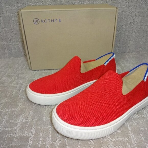 Rothys The Kids Sneaker Red Lollipop Slip On Flat Shoes Kids Size 11-13-1-4 - Picture 8 of 11
